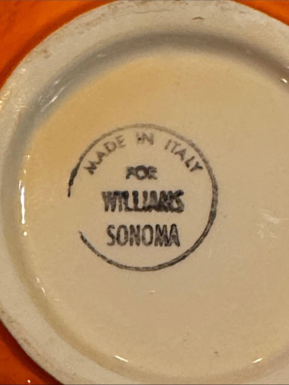 Williams Sonoma Orange Pitcher Vintage Made in Italy Beverage Leaves Cottagecore